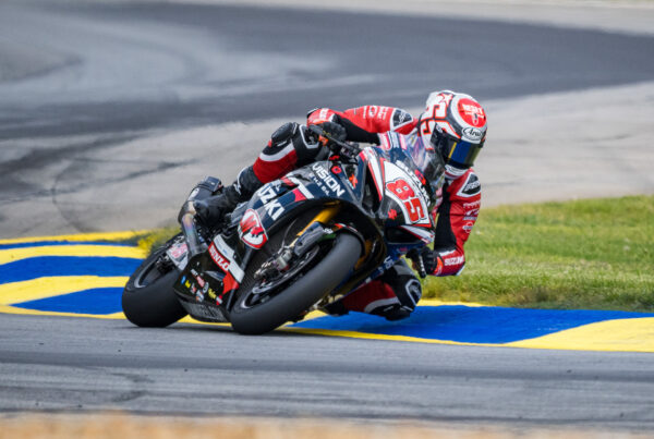Jake Lewis charged to his first Superbike podium in years on Saturday at Road Atlanta. ﻿Photo by JR Howell.