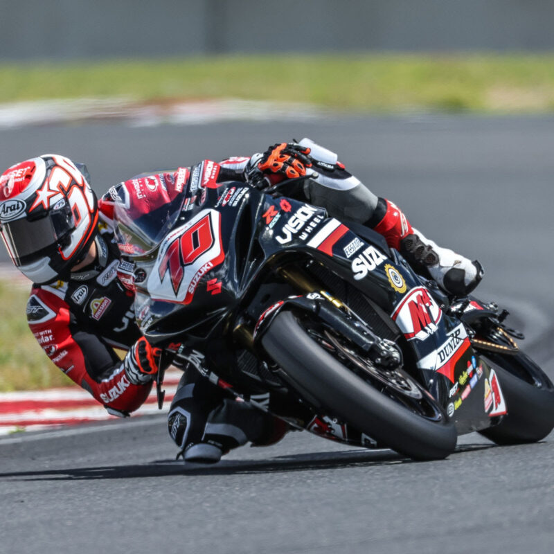 Tyler Scott (70) continuing his progression in the new generation Supersport class on his GSX-R750.