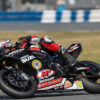 In his first race aboard his GSX-R750, Teagg Hobbs (79) brings home a top ten in Daytona.