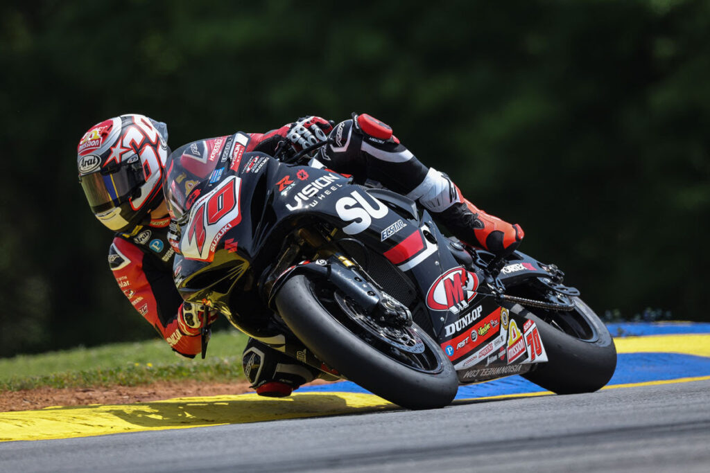 Tyler Scott (70) battled for the Supersport win, finishing second at Road Atlanta Saturday.