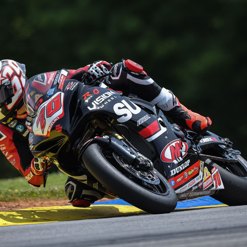 Tyler Scott (70) battled for the Supersport win, finishing second at Road Atlanta Saturday.