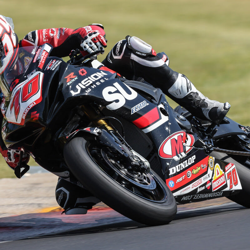 Tyler Scott (70) caps off his weekend with a hard-fought podium.