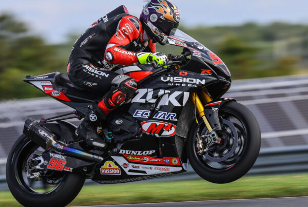 Brandon Paasch (96) came back strong on Sunday, scoring his fourth top-five Superbike class finish of 2023.