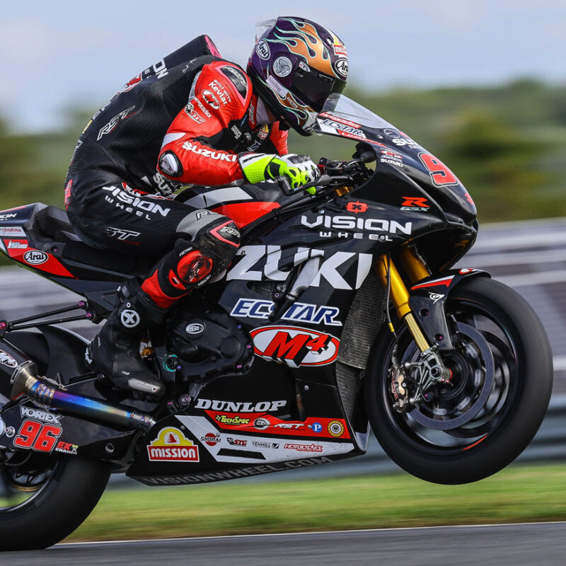 Brandon Paasch (96) came back strong on Sunday, scoring his fourth top-five Superbike class finish of 2023.