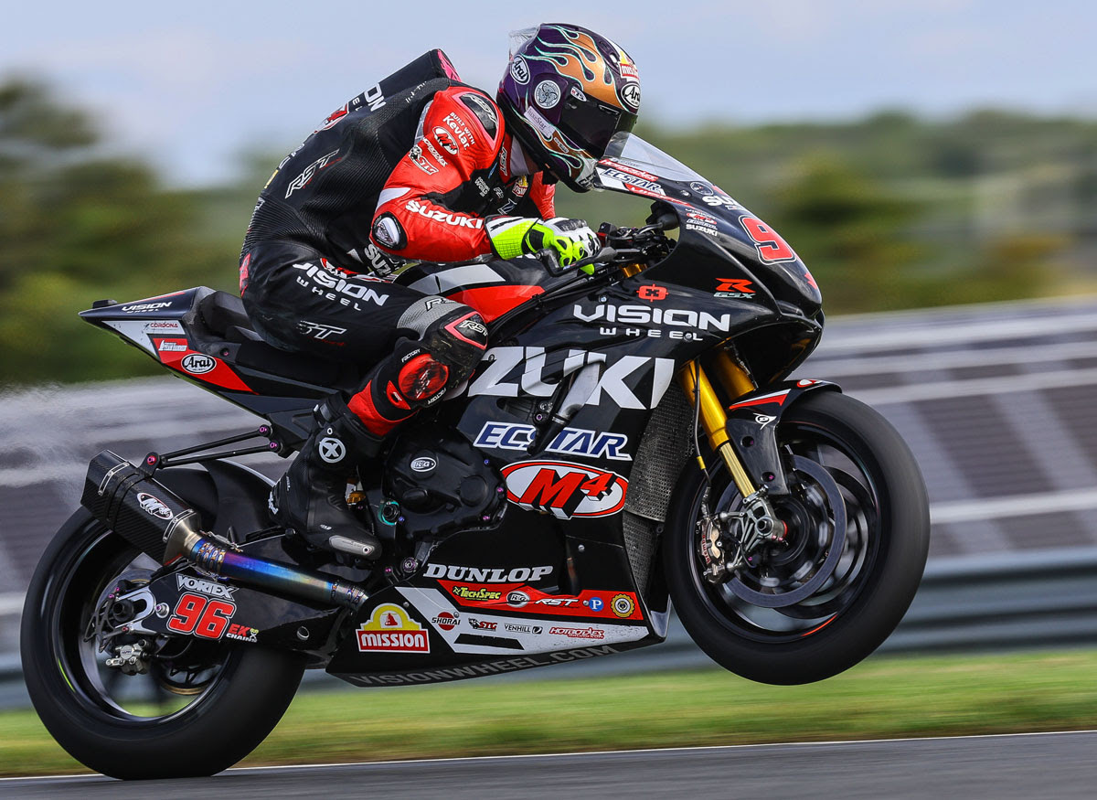 Brandon Paasch (96) came back strong on Sunday, scoring his fourth top-five Superbike class finish of 2023.