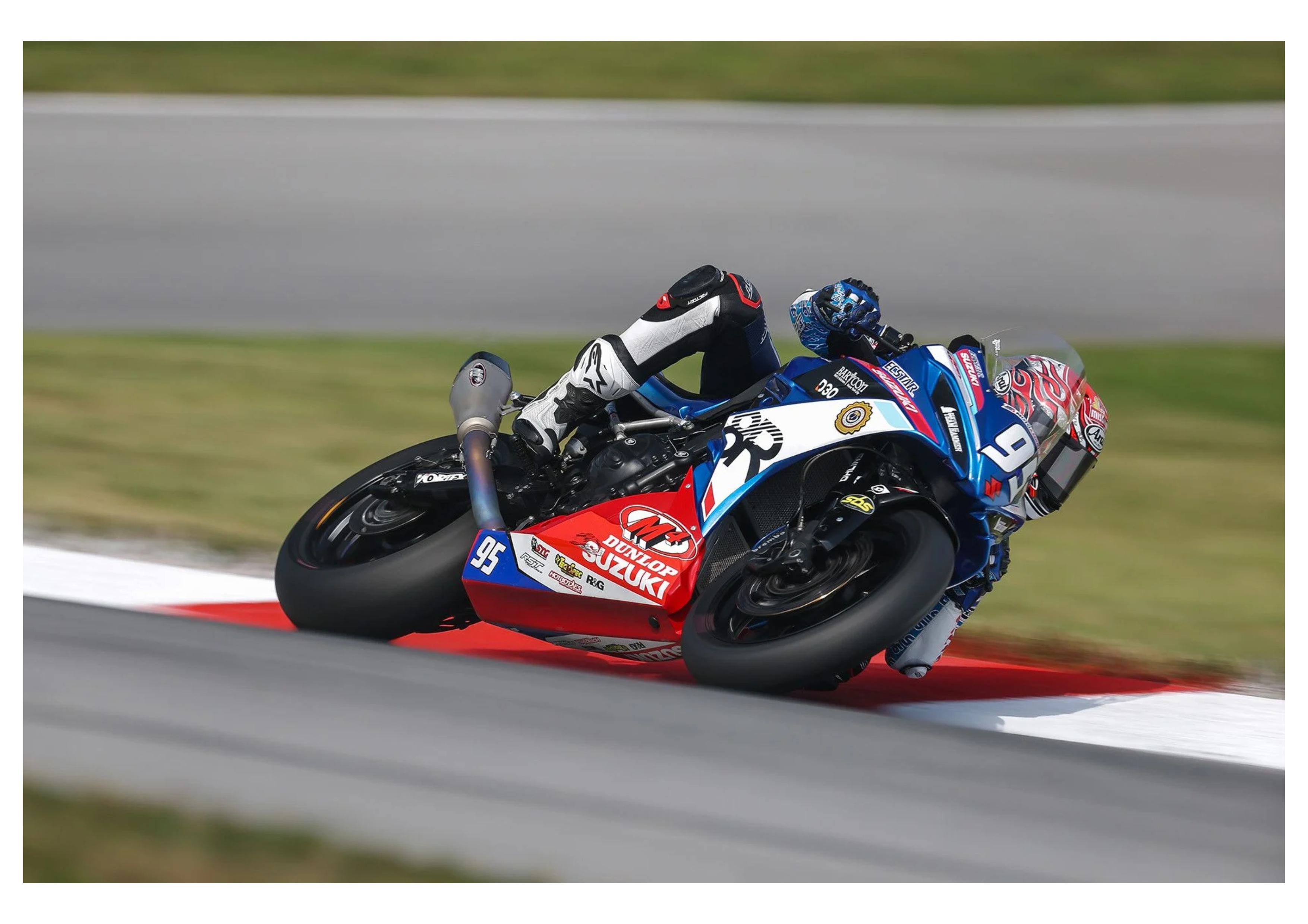 Matthew Chapin battled at the front in both Twins Cup races, earning back-to-back runner-up finishes. Photo courtesy Suzuki.
