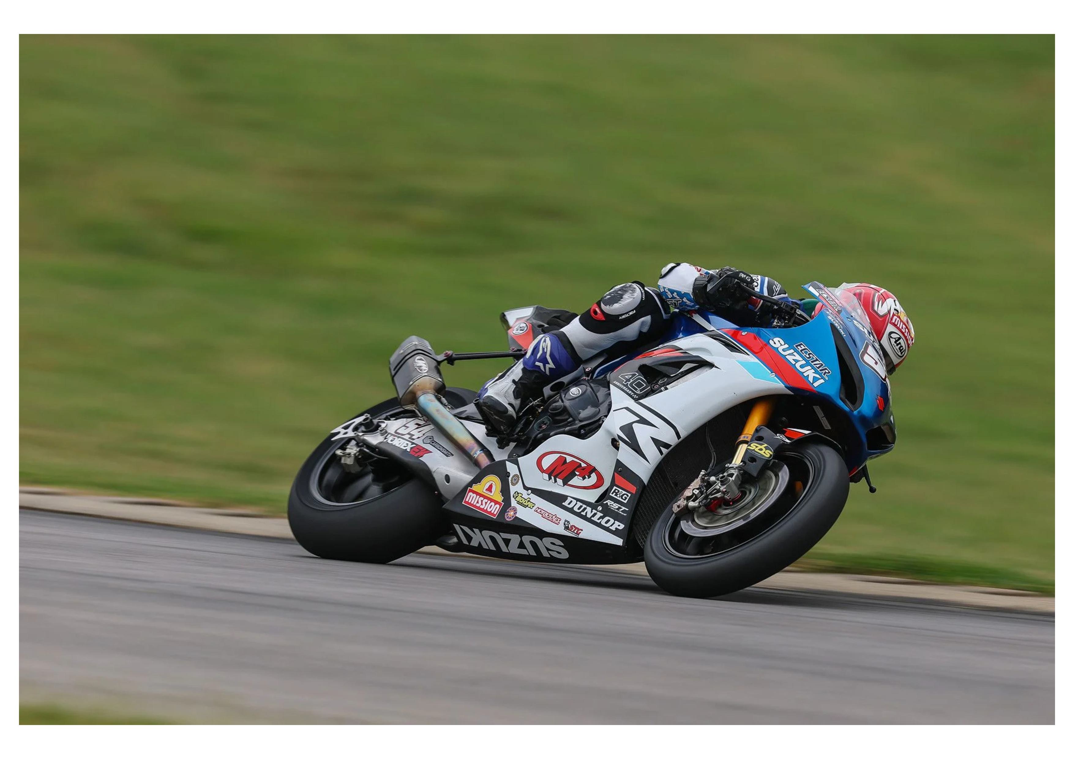 Richie Escalante fought his way to a pair of impressive fourth-place finishes on his M4 ECSTAR Suzuki GSX-R1000R. Photo by Brian J. Nelson.