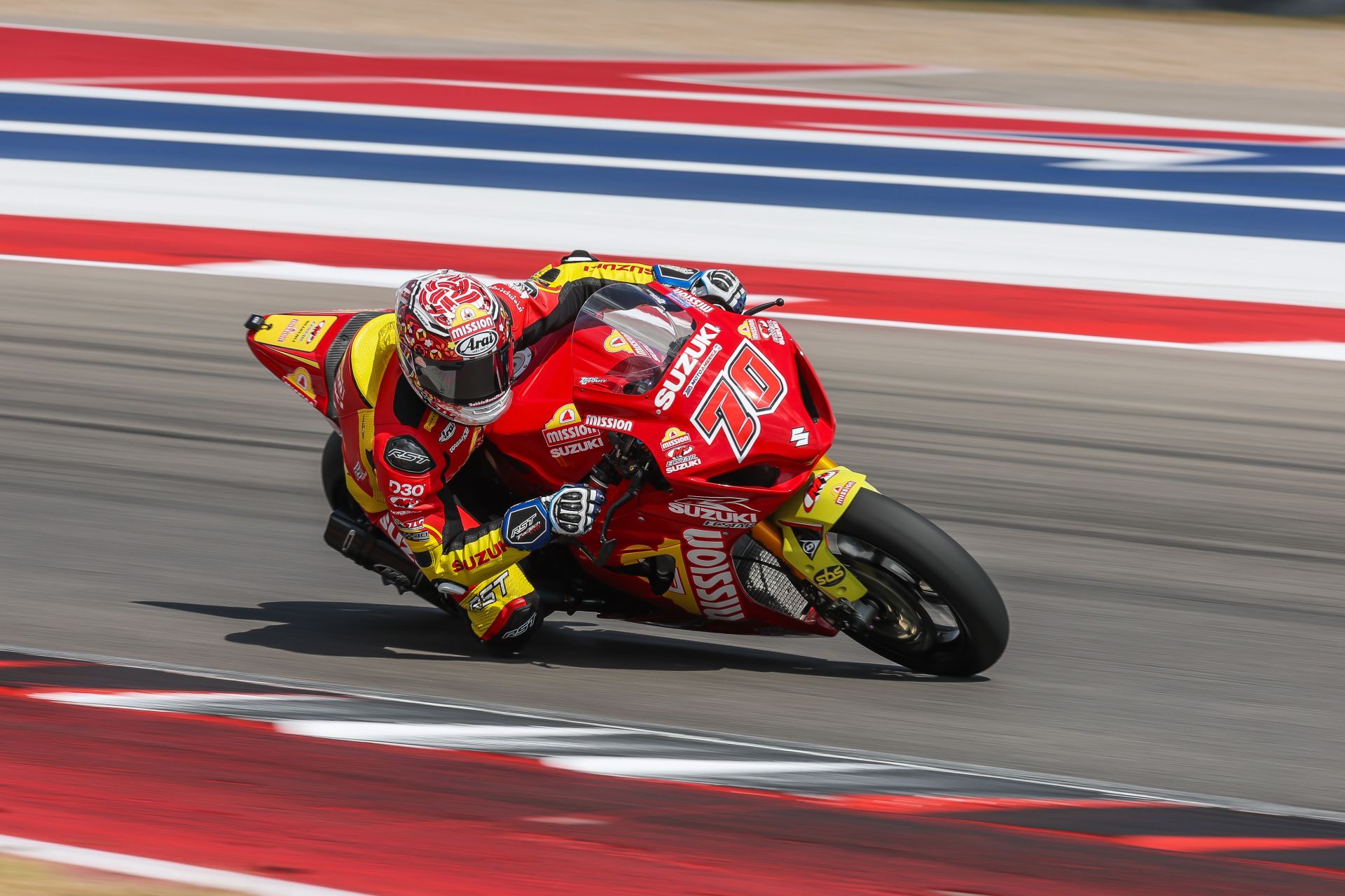 Mission M4 ECSTAR Suzuki rider Tyler Scott adapted quickly to the GSX-R1000R, earning a pair of top-10 finishes in his MotoAmerica Superbike debut at Circuit of The Americas. Photo by Brian J. Nelson.